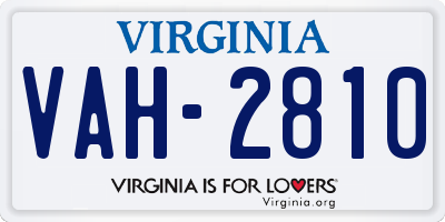 VA license plate VAH2810