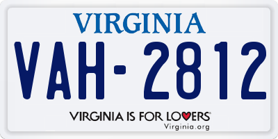 VA license plate VAH2812