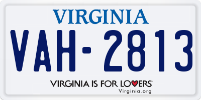VA license plate VAH2813