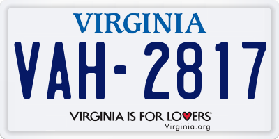 VA license plate VAH2817