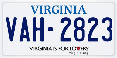 VA license plate VAH2823