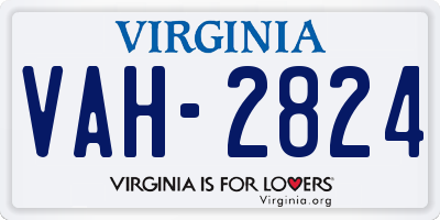 VA license plate VAH2824