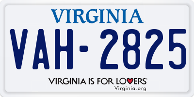 VA license plate VAH2825