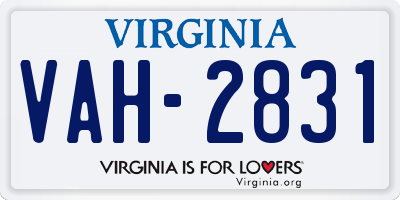 VA license plate VAH2831