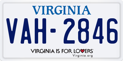 VA license plate VAH2846