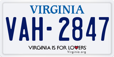 VA license plate VAH2847