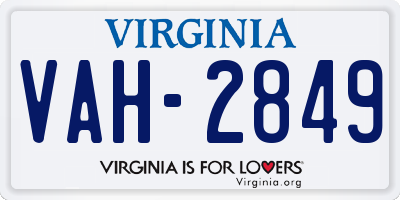 VA license plate VAH2849