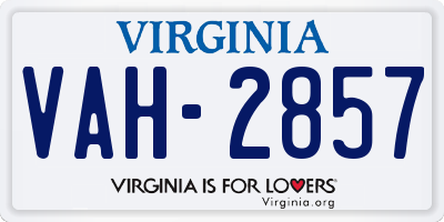 VA license plate VAH2857