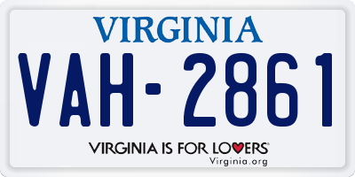 VA license plate VAH2861