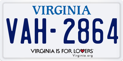 VA license plate VAH2864