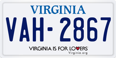 VA license plate VAH2867