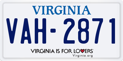VA license plate VAH2871