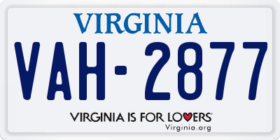 VA license plate VAH2877