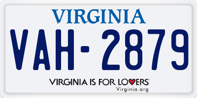 VA license plate VAH2879