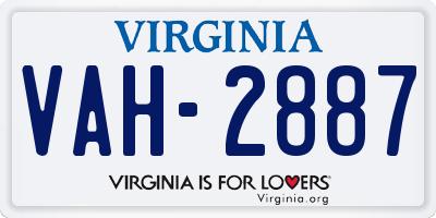 VA license plate VAH2887
