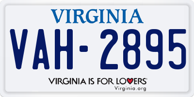 VA license plate VAH2895