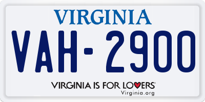 VA license plate VAH2900