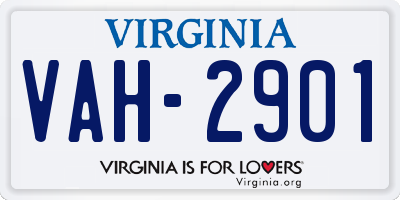 VA license plate VAH2901