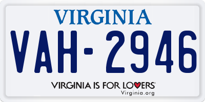 VA license plate VAH2946