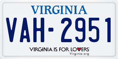 VA license plate VAH2951