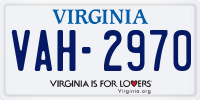 VA license plate VAH2970