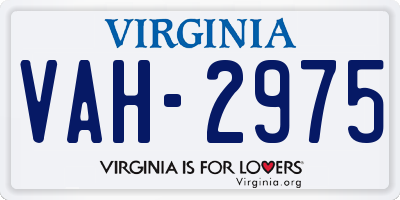 VA license plate VAH2975