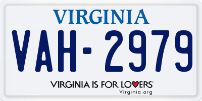 VA license plate VAH2979