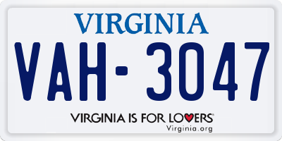 VA license plate VAH3047