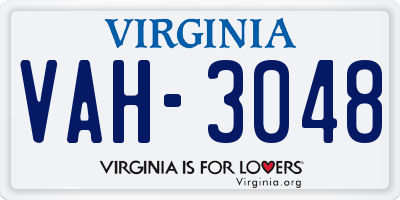 VA license plate VAH3048