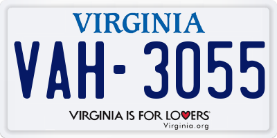 VA license plate VAH3055