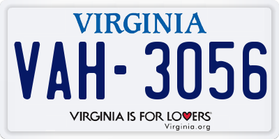 VA license plate VAH3056