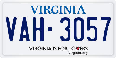 VA license plate VAH3057