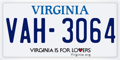 VA license plate VAH3064