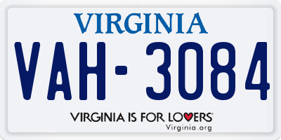 VA license plate VAH3084