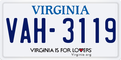 VA license plate VAH3119