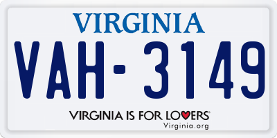 VA license plate VAH3149