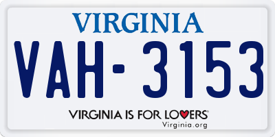 VA license plate VAH3153