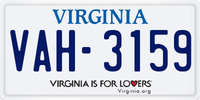 VA license plate VAH3159