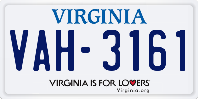 VA license plate VAH3161