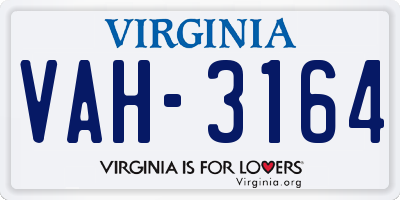 VA license plate VAH3164