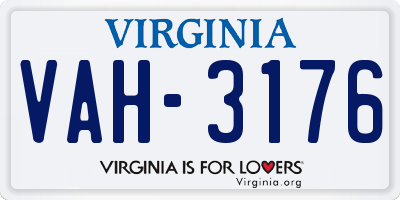 VA license plate VAH3176