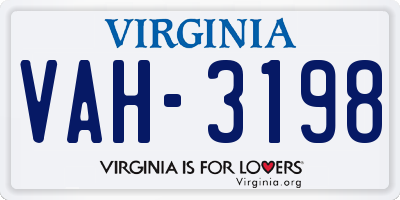 VA license plate VAH3198