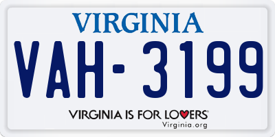 VA license plate VAH3199