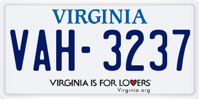 VA license plate VAH3237