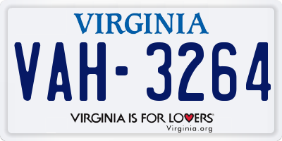 VA license plate VAH3264