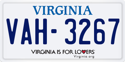 VA license plate VAH3267