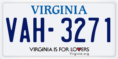 VA license plate VAH3271