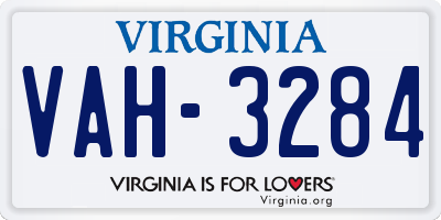 VA license plate VAH3284