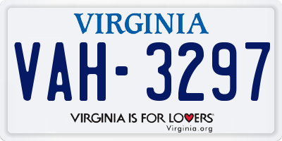 VA license plate VAH3297