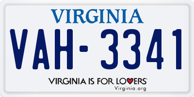 VA license plate VAH3341